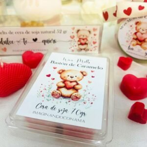wax melt en tableta bastón de caramelo