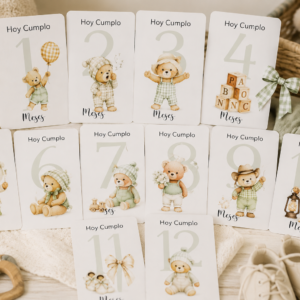 BABY CARDS TEDDY GREEN
